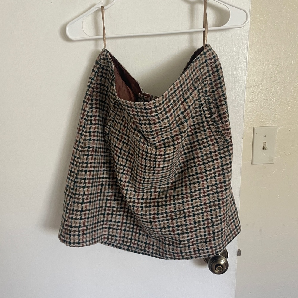 F&F Brown Plaid Mini Skirt